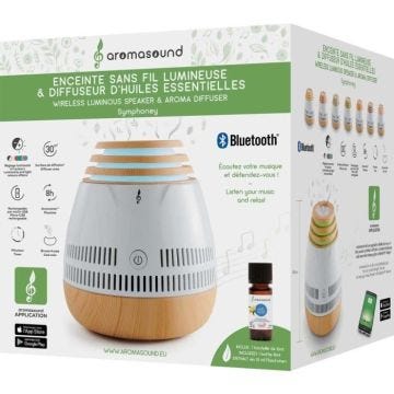 Enceinte lumineuse Bluetooth Blanche‐ Diffuseur d'arômes