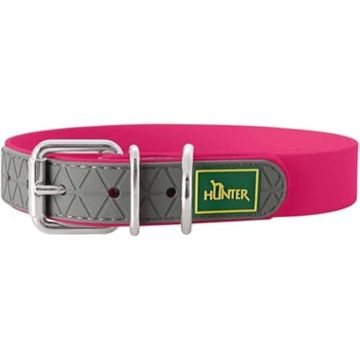 Collier pour Chien - HUNTER - Modèle Convenience - Plastique Framboise - Taille 42-50 cm - Largeur 2,5 cm