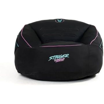 Pouf de gaming - WOXTER - Stinger - Tissu anti-taches - Mousse à mémoire de forme - Noir et bleu