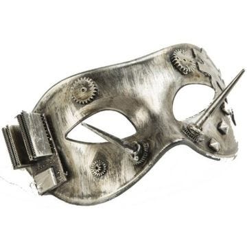 Masque Steampunk Argent - Mixte