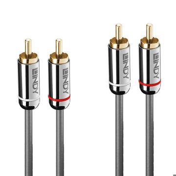 Câble Audio 2x RCA - LINDY - Cromo Line - Connecteurs plaqués or - Qualité Premium