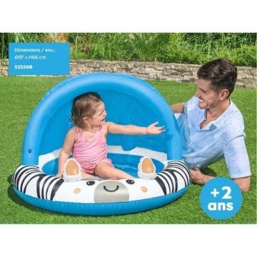 Pataugeoire Safari avec pare-soleil - Diamètre 97cm et Hauteur 66cm - Pour enfant de plus de 2ans 17,000000