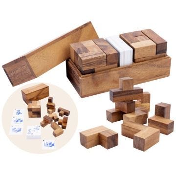 Double Soma Cube -  Puzzle Niveau Difficile - Composé 2 lot de formes cubiques - 2 joueurs