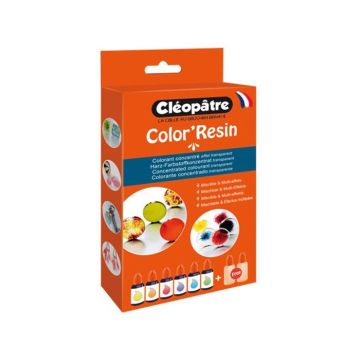Pigments Colorants - CLÉOPATRE - Color'Resin - 6 Couleurs - 2 Flacons Vides - Concentrés