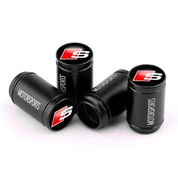 Bouchons de valve noir logo Audi- Lot de 4 - Universel - Pashashop