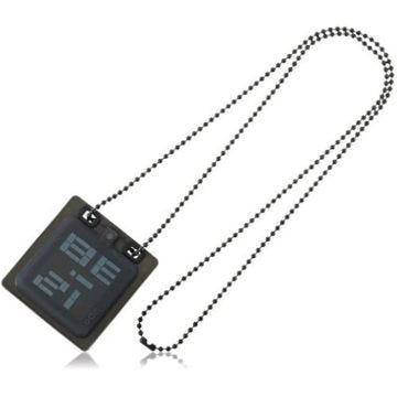 Montre Pendentif Mixte ODM DD102A-1 - Quartz Digitale - Collier Boules Acier Noir