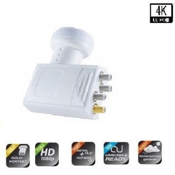 LNB Unicable SMART TITANIUM TU82L, 0.1dB High Gain 55dB !! avec 3 Legacy / Filaire LTE blindé / 4K 3D UHD Ready