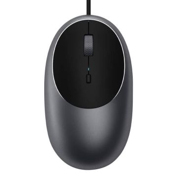 Souris Filaire pour  USB C Ambidextre Design Elegant Gris Foncé -  Satechi
