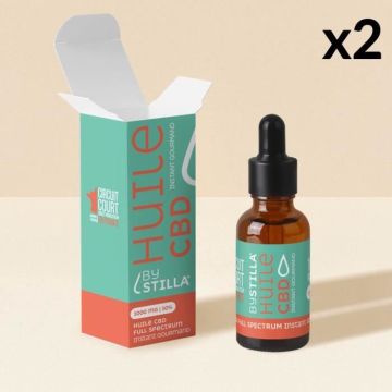 Lot 2 Huiles CBD  Full Spectrum 40% BySTILLA "Poire Vanille" 4000mg (2x10ml)