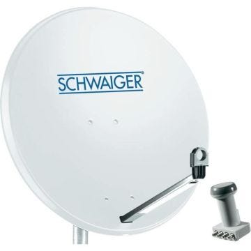 Parabole satellite 80cm Schwaiger - Quad-LNB - Gris