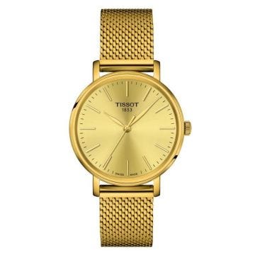 Bracelet acier - TISSOT - Montre femme Tissot Everytime acier milanais doré - Couleur de la matière:Jaune