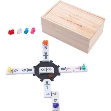 Engelhart - 250126 – Dominos Mexicain train Nombres jeu de qualité premium - Version Double 9 - 2 - 4 joueurs - 55 dominos Épais