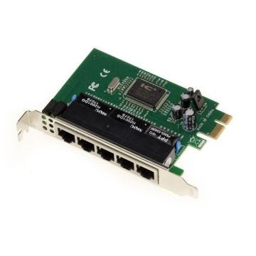 Carte PCIe SWITCH ethernet avec Chipset IC Plus IP175 - 5 Ports