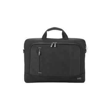 SACOCHE WE ECO 15.6'', éco-responsable en matière recyclé RPET 900D, surface imperméable , noir 410x55x300