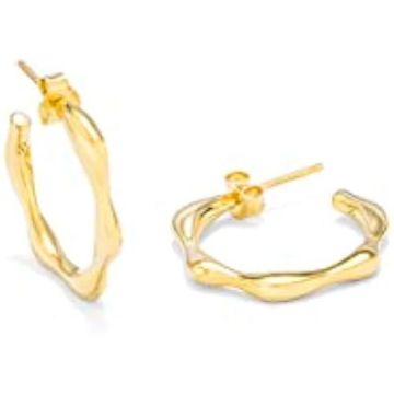 Boucles d'oreilles - SECRECY - Argolas - Argent Sterling - Plaqué Or 24 carats - Taille Unique