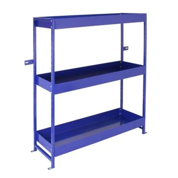 1 Rayonnage Bleu à Etagères Métalliques pour le Rangement d’Outils dans les Véhicules Utilitaires, 116,5cm x 115cm x 34,8cm