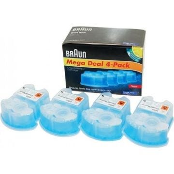 Recharge liquide nettoyant - Braun - CCR4 - Pack de 4 - Compatible avec plusieurs modèles - 390CC 5301