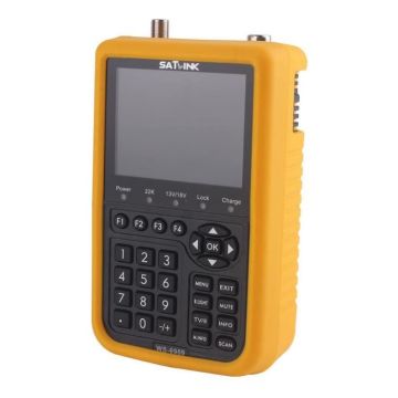 Mesureur de champ Satellite, Terrestre DVB-S, DVB-T - Satlink WS 6909 - Ecran couleur LCD 3.5'', 950MHz-2150MHz, Batterie 3000mAH
