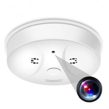 Détecteur de Fumée Caméra Espion FHD 1080P LED IR Vidéo Cachée Mouvement WiFi Plastique +SD 32Go YONIS