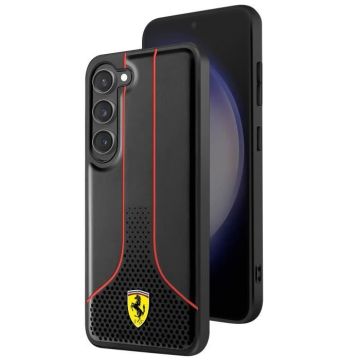 Coque pour Samsung Galaxy S23 Plus Cuir Vegan Compatible QI Ferrari Noir