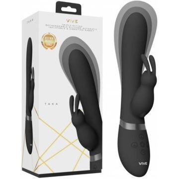Vibromasseur USB Triple Fonction Gonflant Taka Noir - mixte / adulte