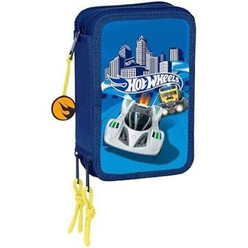 Trousse scolaire Hot Wheels Sonny - 36 outils inclus - Enfant de 5 à 14 ans - Confortable - Bleu