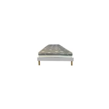 King of dreams - Matelas + sommier blanc Orthopedique 120x190 x 22 cm - Très ferme - Face Hiver Laine - Ame Poli Lattex Haute Densit