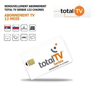 Abonnement Satellite - HD4K - Total TV 12 Mois - 122 chaînes - HD - Eutelsat W2