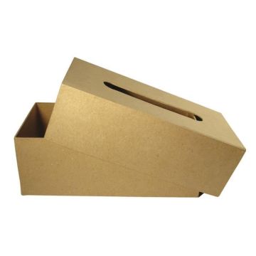 Boîte p.lingettes cosmétiq. FSC Rec.100%, 23,5x12x8cm, avec fond