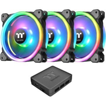 THERMALTAKE Ventilateur pour boitier PC Riing Trio 12 RGB - 12 cm - Pack de 3