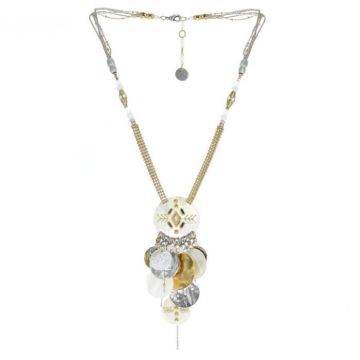 Collier - Franck Herval Adele - Swarovski, Calcite, Hématite, Nacre Blanche, Perle De Verre
