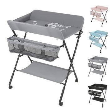 Table à langer portable pliable gris - HSTURYZ - Classique - Intemporel - Bébé - Mixte