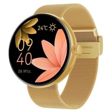 Montre Connectée Femme Élégante Suivi Santé Appel Bluetooth Forever Dorée