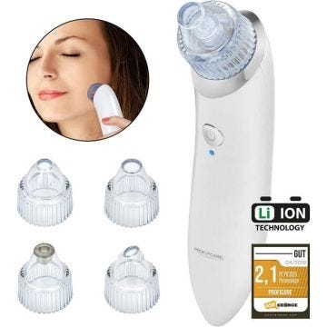 ProfiCare PC-PR 3025 Dissolvant de têtes noires - nettoyeur de pores, 5 niveaux de puissance, fonctionnement sur batterie, charge de