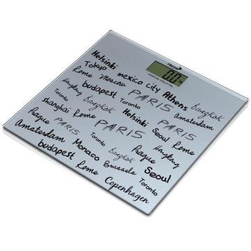 Pèse personne électronique HARPER Signature Hws50 - Argent - Capacité max 150 kg - Plateau en verre sécurité