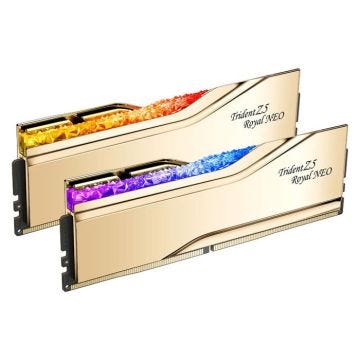 Barrettes de RAM G.Skill Trident Z5 Royal Neo 32 Go DDR5 8000 MHz CL38, kit dual channel 2 x 16 Go, optimisées pour AMD.