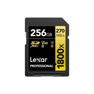 Lexar carte sdxc 256 go 1800x professional 270 mo/s classe 10 uhs-II u3
