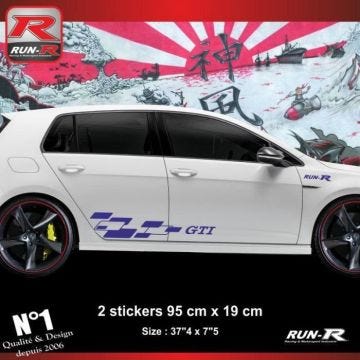 Sticker bas de caisse - ADNAUTO - VOLKSWAGEN GOLF 7 - Lot de 2 - Résistant aux UV - Notice de pose incluse