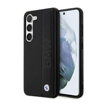BMW Leather Texturé -amp Stripe - Coque pour Samsung Galaxy S23 (Noir) - 3666339114510