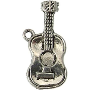 Breloque métal - Guitare n°2 - Argenté - MegaCrea