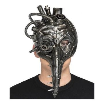 Masque de Docteur Peste Steampunk Argenté - Disfrazzes - Mixte - Intérieur