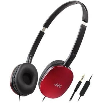 Casque plat pliable JVC HA-S160M-R-U - Rouge - avec microphone et télécommande