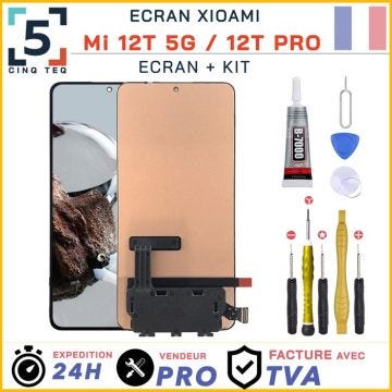 Ecran LCD Remplacement Xiaomi Mi 12T 5G 22071212AG / 12T Pro 22081212UG +Kit