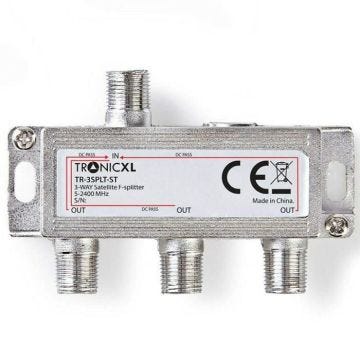 TronicXL Répartiteur d'antenne 3 Prises pour câble TV Noir DVB-T2 zb pour répartiteur HD