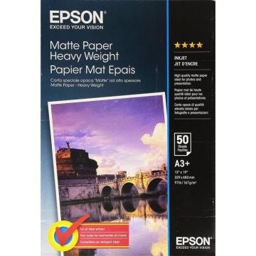 Papier Heavyweight - EPSON - A3+ - Mat - Epais 167g/m2 - 50 feuilles