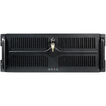 UNC-411E-B, boîtier de serveur noir, 4 unités de hauteur, avec bloc d'alimentation de 400 watts
