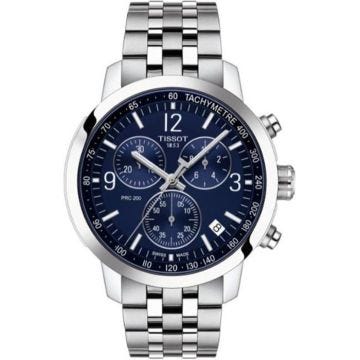 Bracelet acier homme - TISSOT - Montre Tissot PRC 200 chrono acier cadran bleu - Couleur de la matière:Blanc