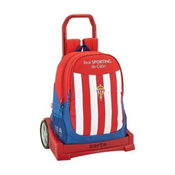 Cartable à roulettes Evolution Real Sporting de Gijón Blanc Rouge - - - Real Sporting de Gijón