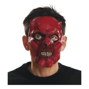 Masque de Démon - Disfrazzes - Accessoire de déguisement - Mixte - Rouge - Multicolore