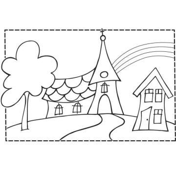 Tampon en bois Eglise Mariage 7x10cm - Rayher Non Pertinent